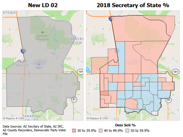 sfalmy's tweet photo. Located in the top of Maricopa county #LD02 is a mix of old LDs 20, 15, and a splash of 28. 

GOP took a brief lead in party advantage in '20. IND back on top now with dems solidly in 3rd place since '12.

Close races in 2018 and 2020. District has been tredning Dem since 2016. https://t.co/pirk8YOtiV