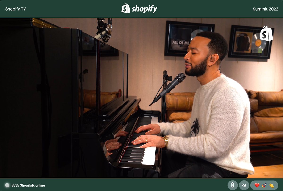 The production team at <a href="/Shopify/">Shopify</a> is 🔥. Closing out my second Summit with a private <a href="/johnlegend/">John Legend</a> performance. Let's go year 2! 🚀 #lifeatshopify