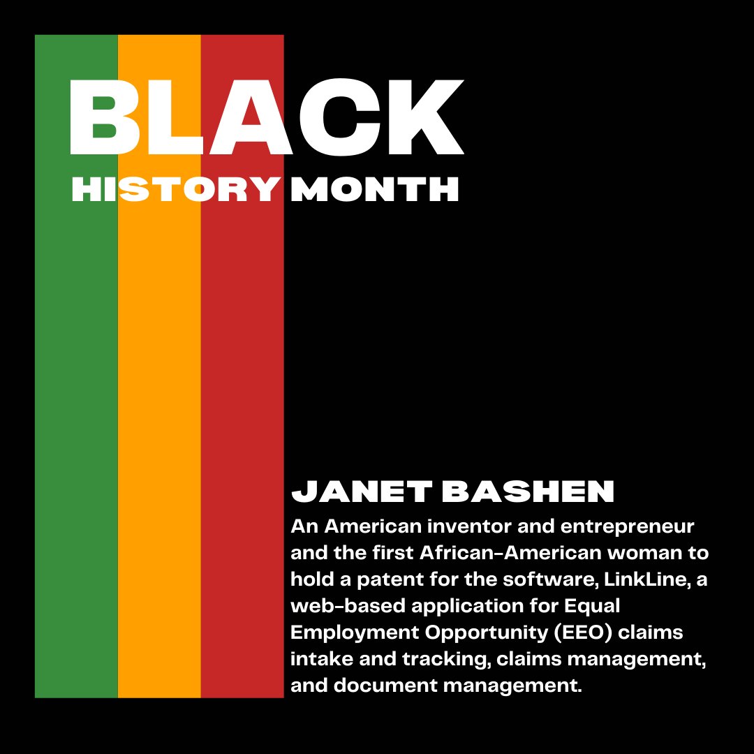 Janet Emerson Bashen is the founder and CEO of the Bashen Corporation. She is the first African American woman in the United States to hold a software patent. Bashen’s patented invention, LinkLine, is an equal employment opportunity case management and tracking software.