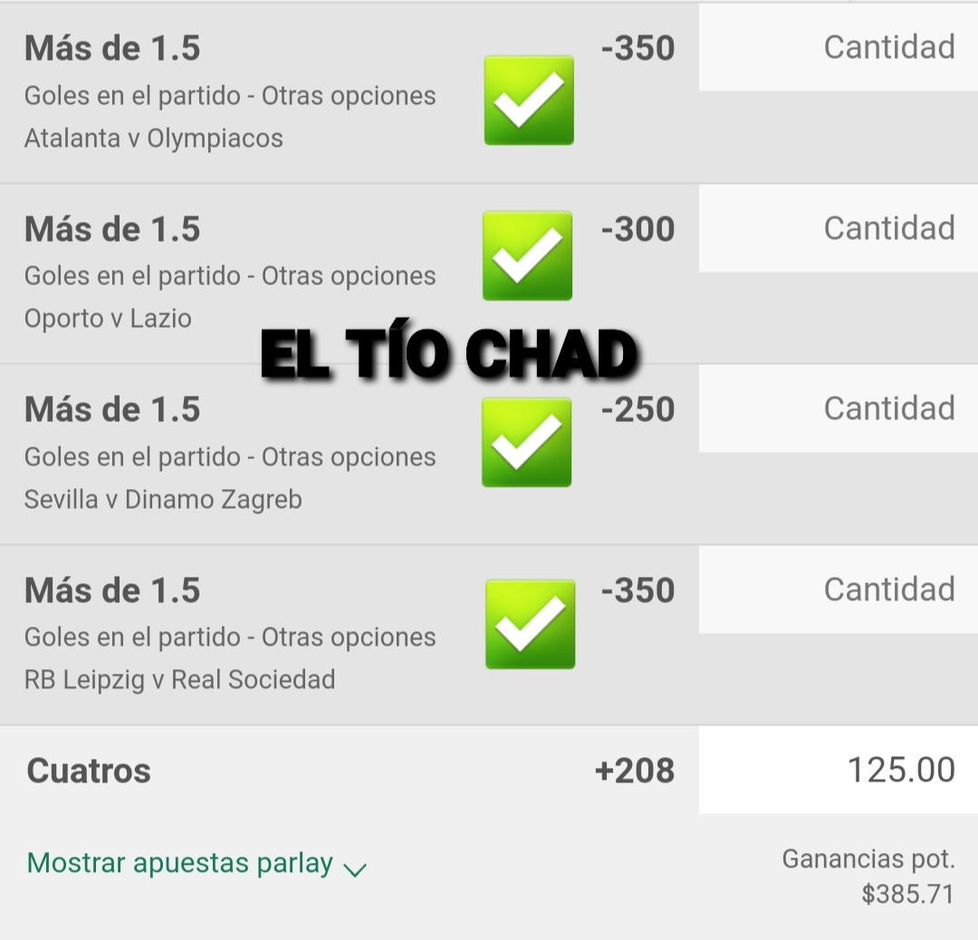 loneentwitt's tweet photo. Iniciando bien la Europa league, más tarde lanzaremos otro parlay. https://t.co/kM4LdKMO6C