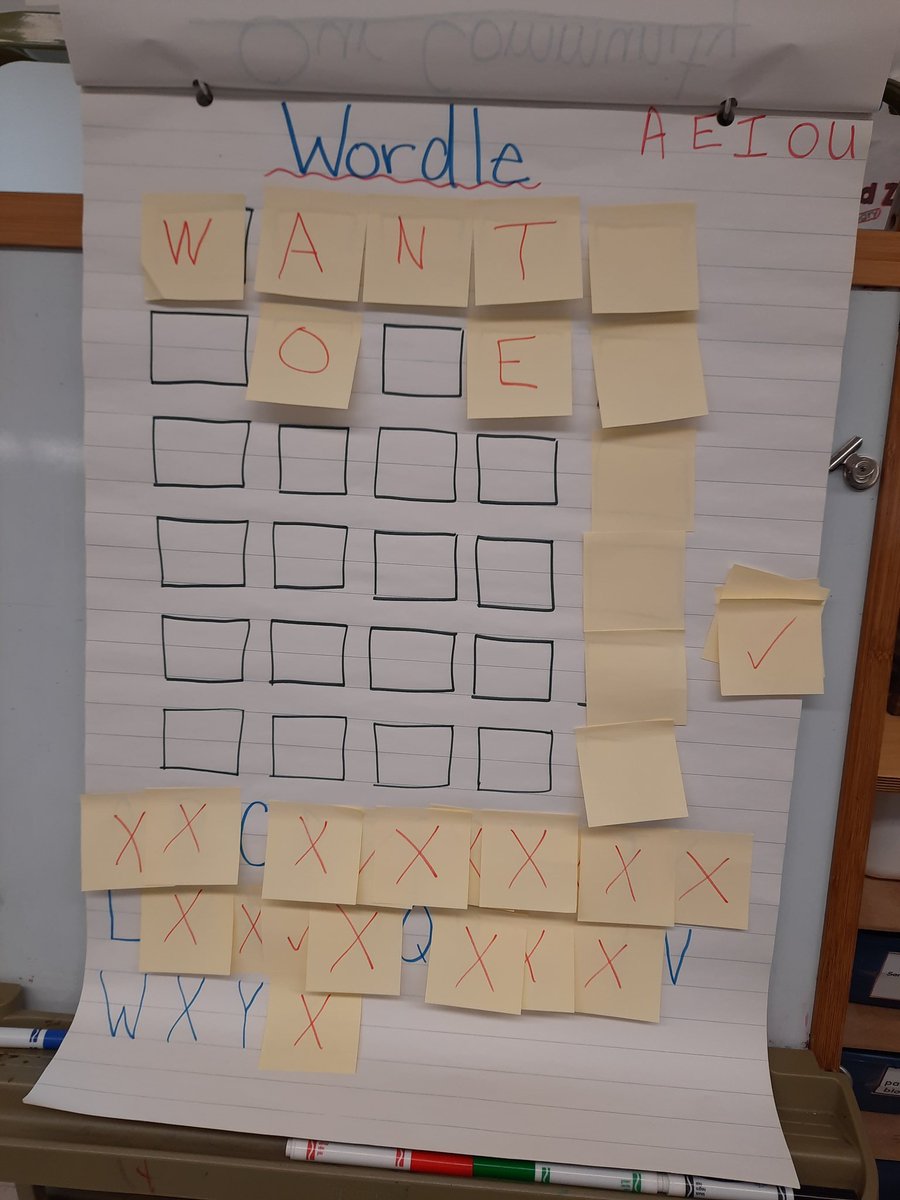 MGolts's tweet photo. Ss in 1B @DixiePSchool are excited for our new Wordle game! We're using words from our weekly word lists. #bandwagon #wordwork https://t.co/VAuEQKmWNf