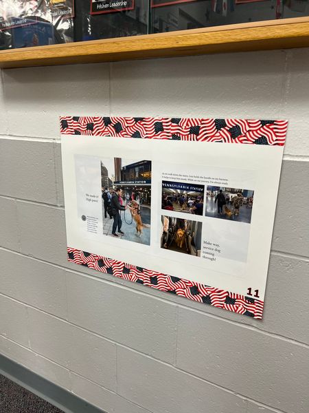 MrBSammons's tweet photo. Brrr... It's cold outside! We've created an indoor book walk that begins in our lunchroom and ends upstairs in our library! @gcspartans #GCReads @LuisMontalvan https://t.co/4OA7N3Y1dY