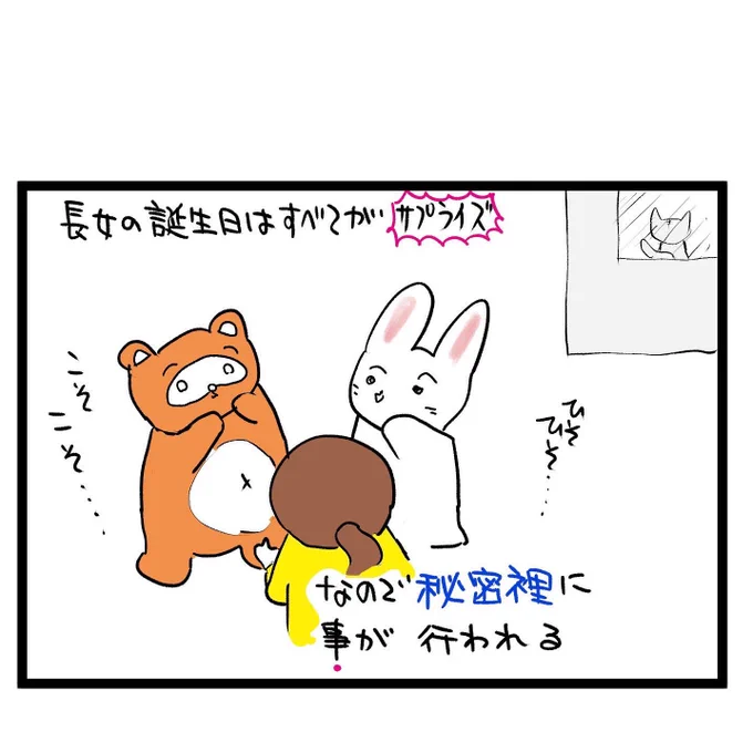 #四コマ漫画
#誕生日
サプライズ誕生日 