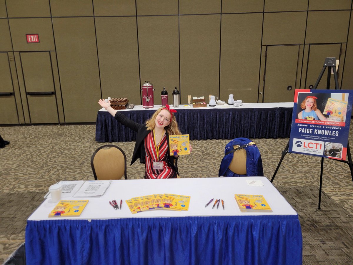 Plumber_Paige's tweet photo. Last week I attended the PACTA conference at Hershey Lodge. I  was provided the opportunity to speak during a breakout session and I got to showcase my books at the exhibit hall! 
LCTI has changed my life and continues to do so!  I'm very blessed to have the support I do 🙏❤ https://t.co/AYE6kVd5Ev