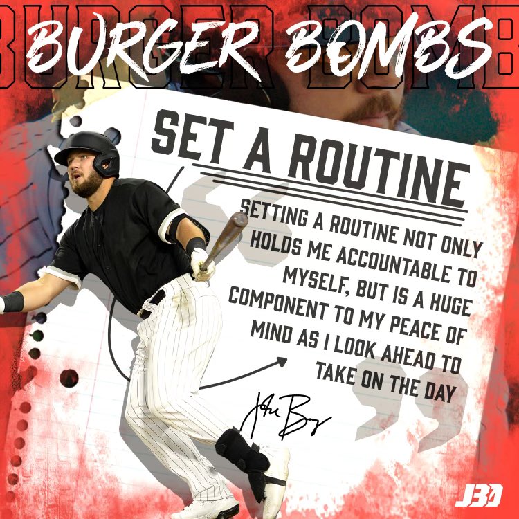 Burger BOMBS #5 Set a Routine Routines help create a healthy mind & body 🧠 💪🏼 what does your daily routine look like?