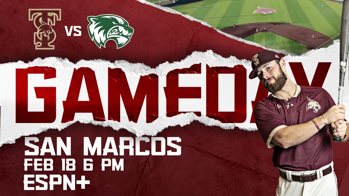 𝗦𝗲𝗮𝘀𝗼𝗻 𝗢𝗽𝗲𝗻𝗲𝗿!

🆚: Utah Valley
📍: Bobcat Ballpark
🕖: 6 pm
📊: TXST.com/Stats
💻: es.pn/3uZ0zAj
📻: bit.ly/3oVEoai

#EatEmUp #SunBeltBSB