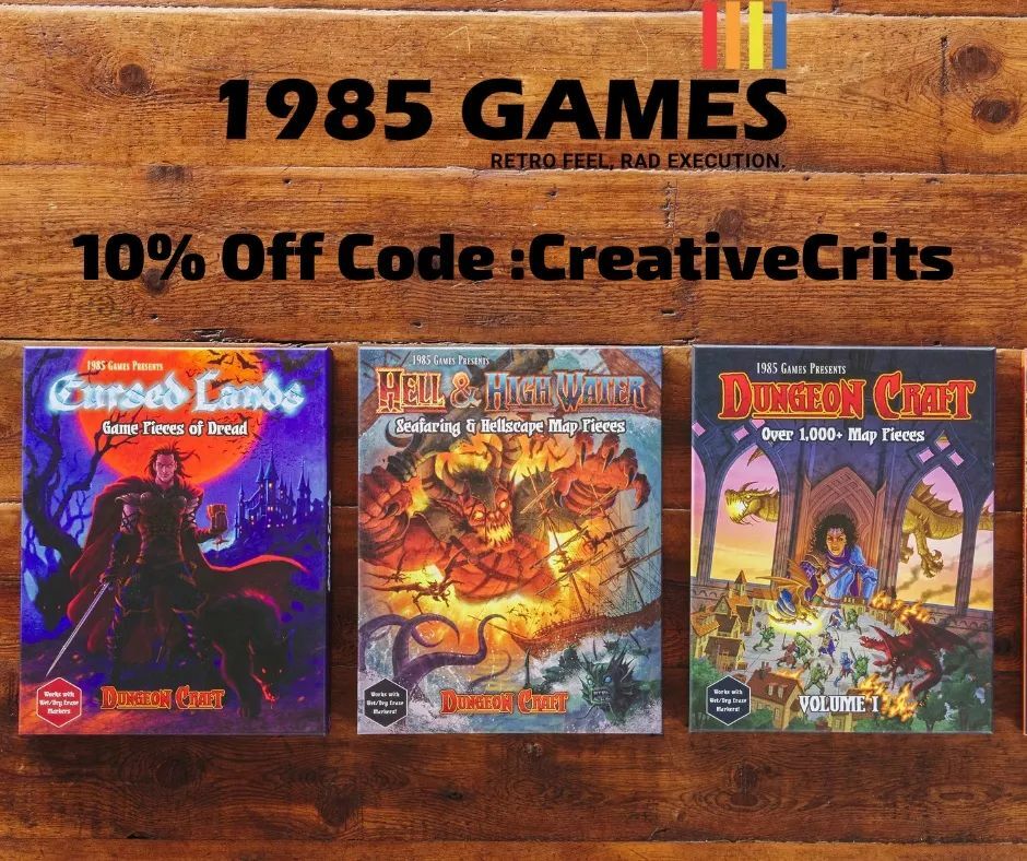 CreativeCritsTV's tweet photo. We are working with @1985games if you use this discount code you get 10% off!
There is an affiliate link on our linktree in our bio. Thank you π
#1985games #dungeonmaster #dndtools #dndaccesories
#dnd https://t.co/V7xww4DW3X