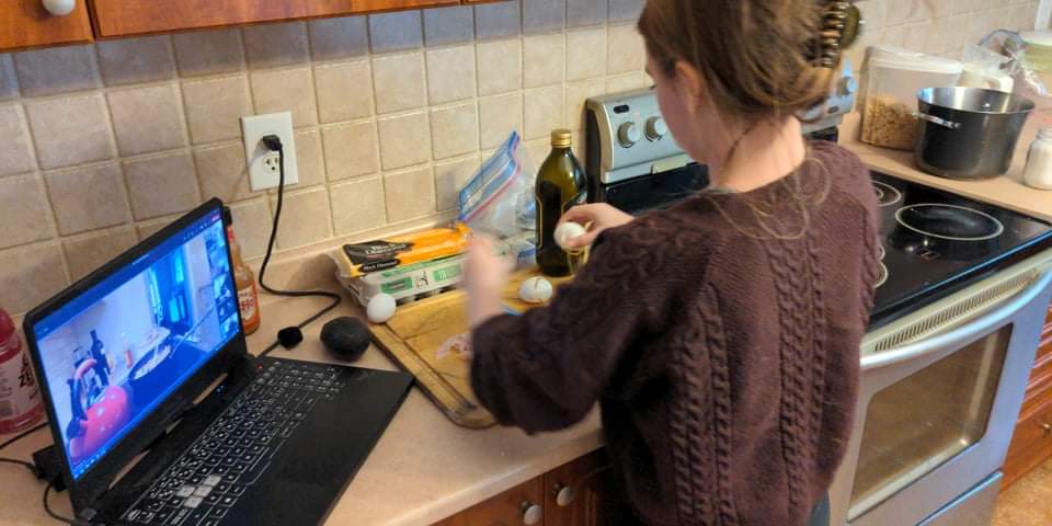 Love getting pictures of my kids during the day completely engaged in their online lessons! Building confidence and  math skills in the kitchen! Willing to try new foods is also a bonus! <a href="/miss_stoute/">Miss Stoute</a>