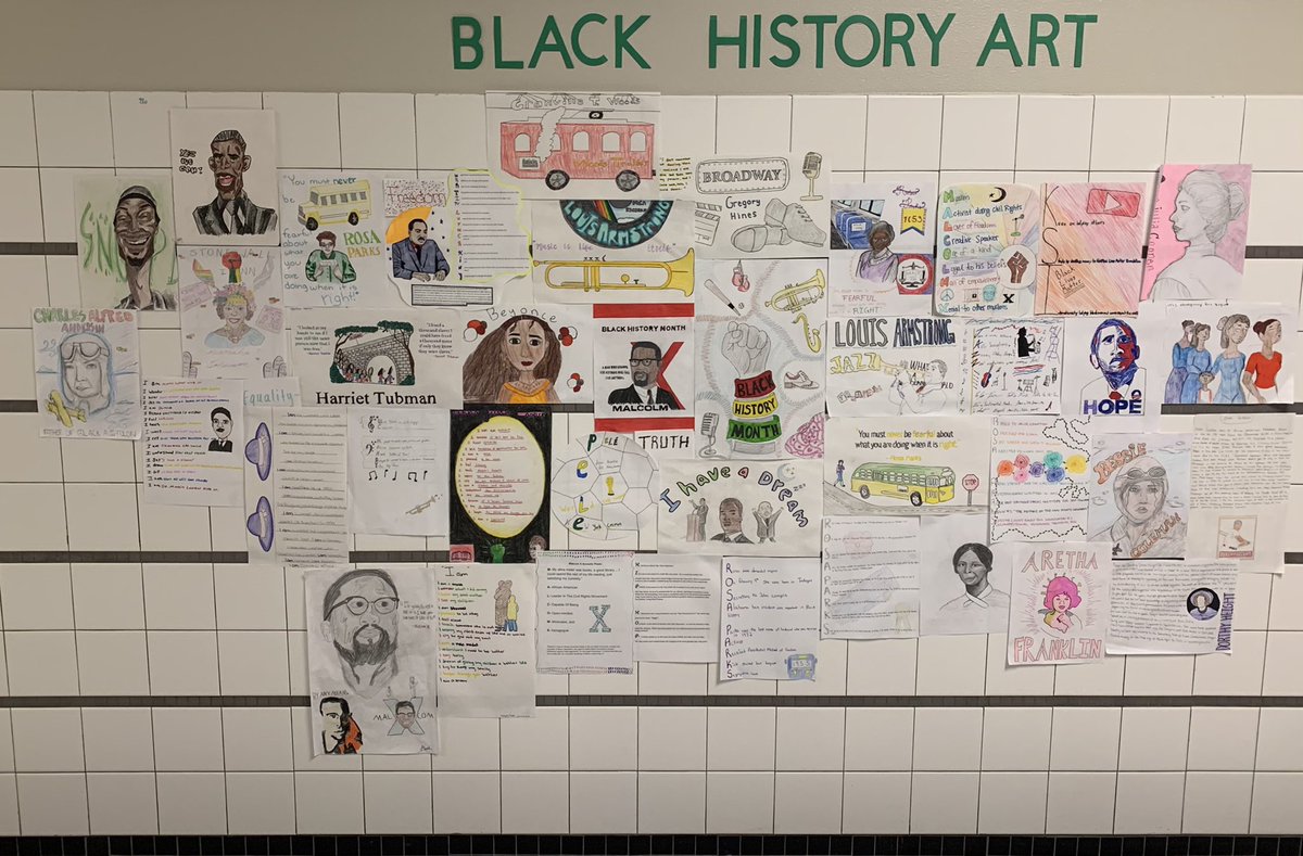Students in <a href="/TimRLyons/">Tim Lyons</a> class made black history art inspired by the African American History Stamps from the USPS. #BlackHistoryMonth #CelebrateKISD #KISDBetterTogether #KISDAcademyOwls