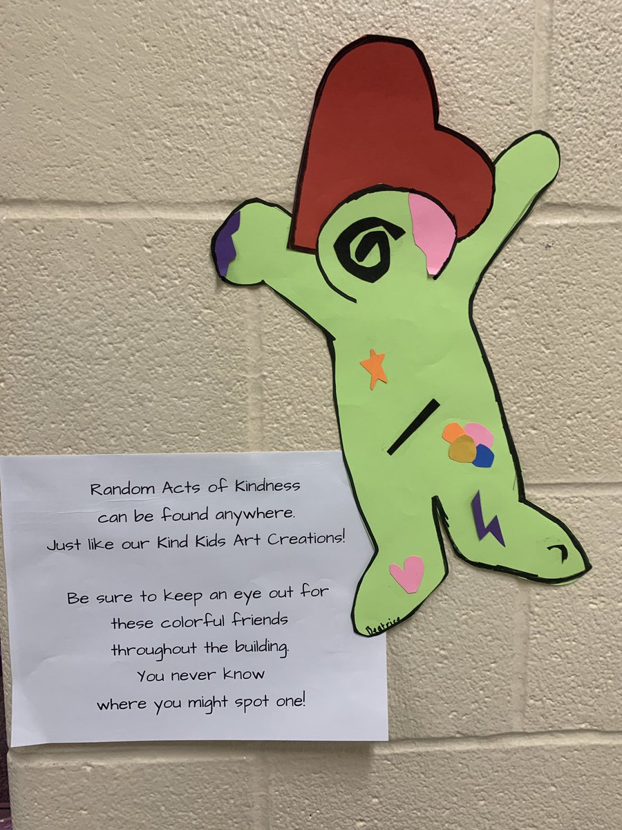 MrsMelMoon's tweet photo. “How do we change the world? One random act of kindness at a time” ❤️

Swipe for photos of our Keith Haring inspired Kind Kids creations scattered randomly throughout the school!

#artwithmrsmoon #artteacher #randomactsofkindness #keithharing #wearestrongsville https://t.co/WZg0EJff17