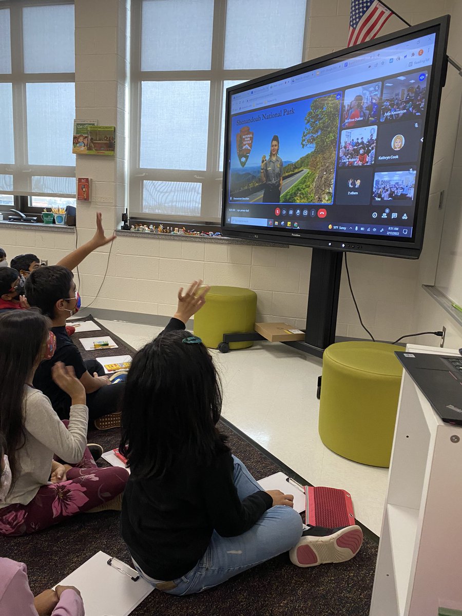 MsFletcher22's tweet photo. We loved our virtual visit from @ShenandoahNPS to teach us all about animal adaptations!! #goGPgators @GoshenPostES #PBLexpert https://t.co/bydWQJKmM9