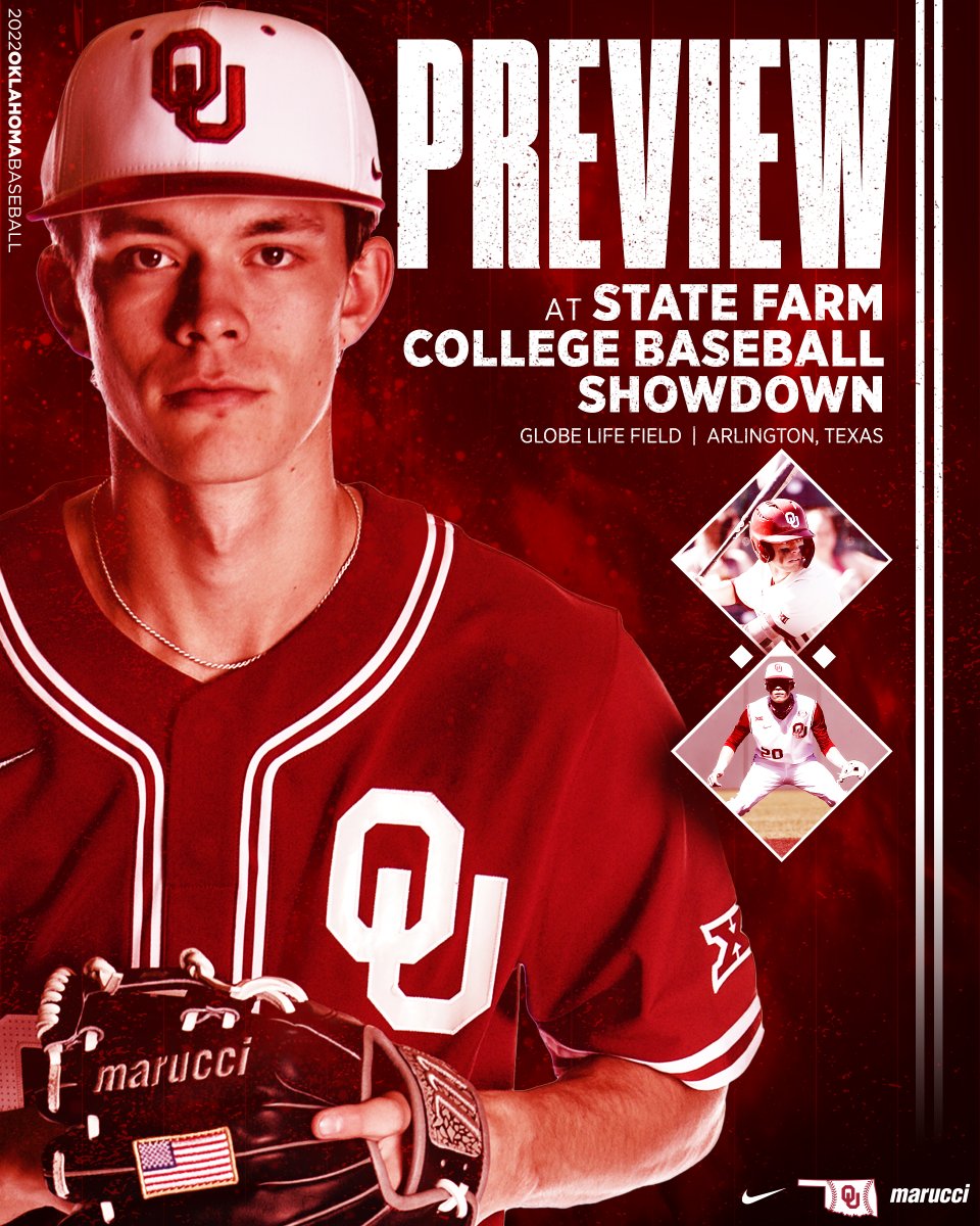 OU_Baseball's tweet photo. The wait is 𝘰𝘷𝘦𝘳. #Sooners baseball starts tomorrow.

🆚 Auburn, 11 a.m.
⚾ College Baseball Showdown
🏟 Globe Life Field
📍 Arlington, Texas

Weekend Preview 
📝 https://t.co/DlGLbM1XDB

#Sooners | #COMPETE https://t.co/VDOlQOk7JX