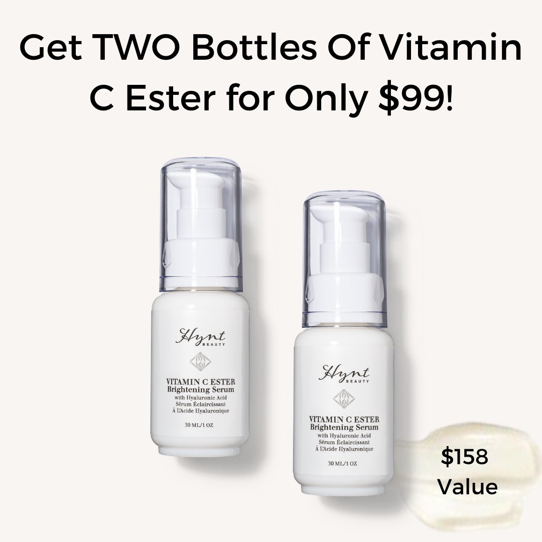 We're Seeing Double 👀 Get Double the Skincare Goals with TWO Vitamin C Ester Brightening Serums For $99! 

👉Don't miss out! NO CODE necessary! A second bottle of Vitamin C Ester will automatically be added to your shipment. Sale ends February 21st 11:59 PT.