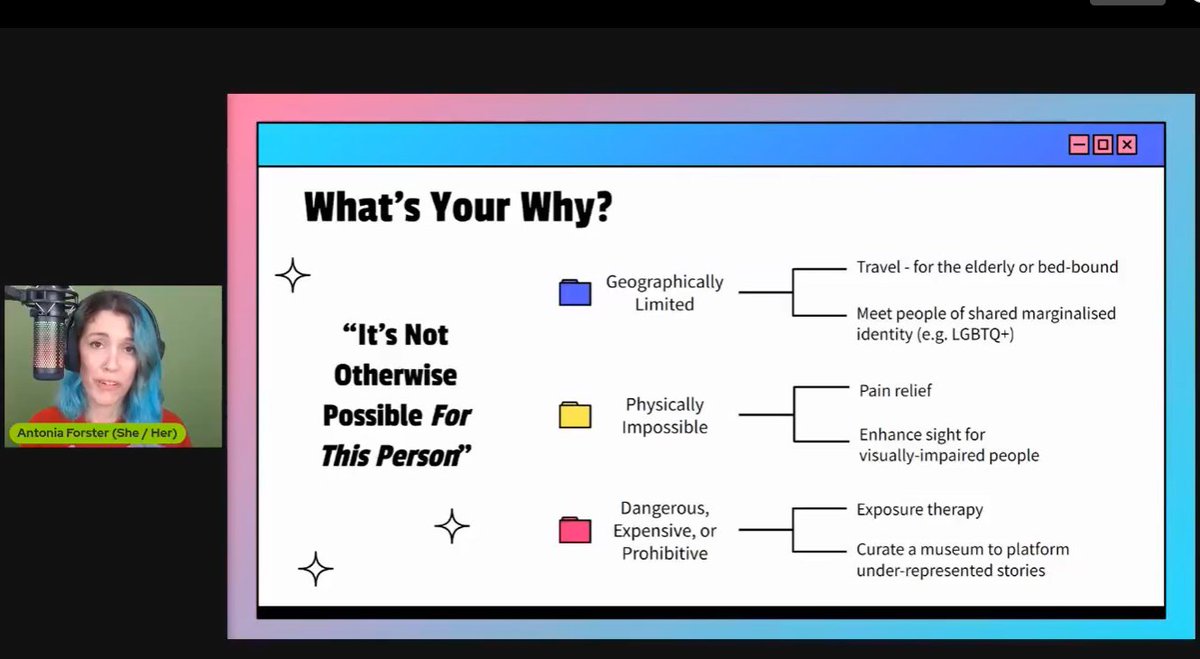MikeMcCready's tweet photo. Such a great point with regards to XR development from @AntoniaRForster at 'NEXT: Beyond the Metaverse'. Start with the why? What's your why for your XR application?
#vr #ar #xr #metaverse #LCNEXT https://t.co/Y3GdQGAvsd