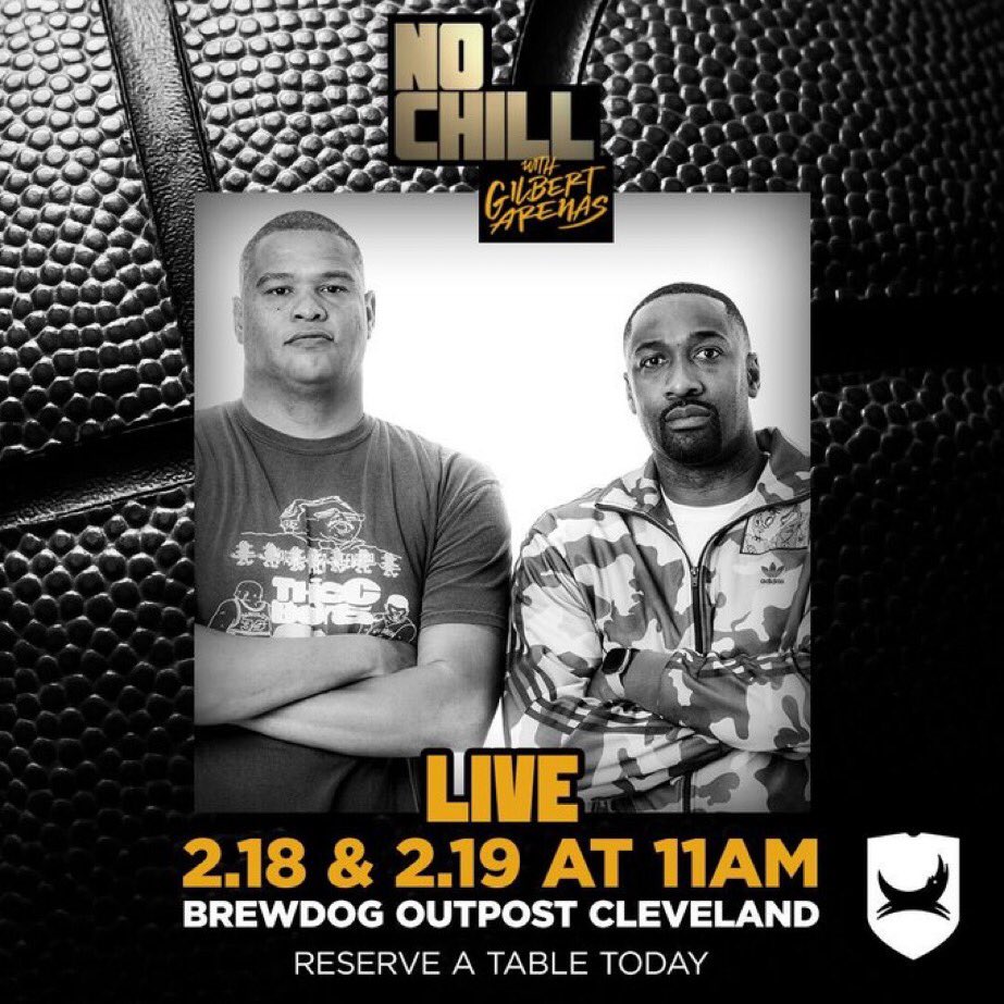 KingJosiah54's tweet photo. If you in Cleveland pull up to @BrewDogCLE starting at 11am on Fri &amp; Sat for No Chill with Gilbert Arenas live!

Reserve a table here: https://t.co/BhmgZkB4NT https://t.co/wiQTeawZeX
