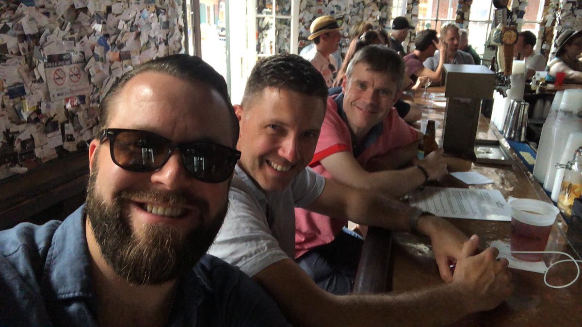 RobinPjazz's tweet photo. Fun and games with the lads in #NewOrleans, #CafeDuMonde, #SteamboatNatchez and of course #secondlineparade! https://t.co/JvzEsuGs4b