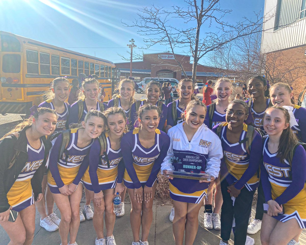 bwhscheer_'s tweet photo. Congrats to this team for bringing home the state runner up trophy in the Class A Traditional Performance category at the Nebraska High School Cheerleading Championship! They also got 6th in the Game Day category. What a season! 💜💛 https://t.co/4RCsJ1G4Vn