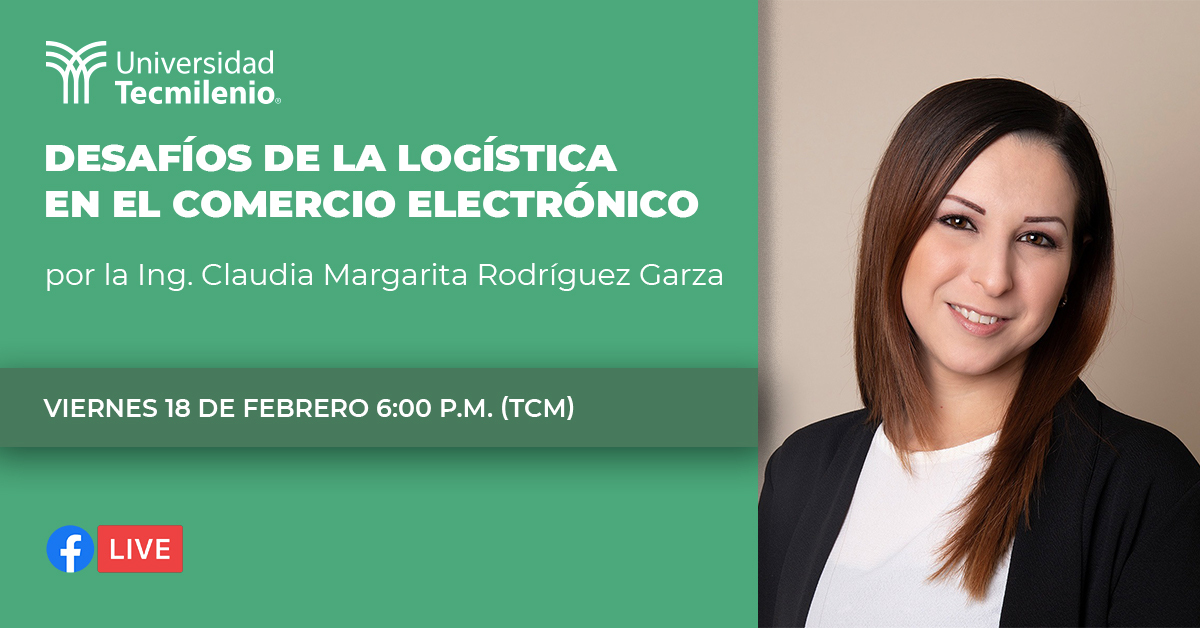 Esta semana conmemoramos el Día Mundial de la Logística y la Ing. Claudia Rodríguez, Emprendedora con más de 10 años de experiencia en el ámbito, nos enseñará a enfrentar retos nuestra era digital. 
🗓️ 18 de Febrero
🕕 6:00 p.m.
📍 Facebook Live Universidad Tecmilenio