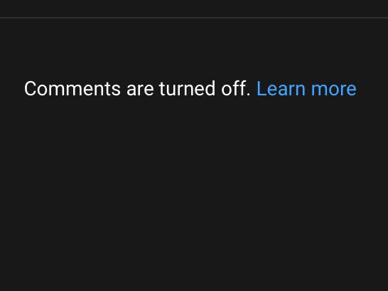 Not the turned off YouTube kids comments