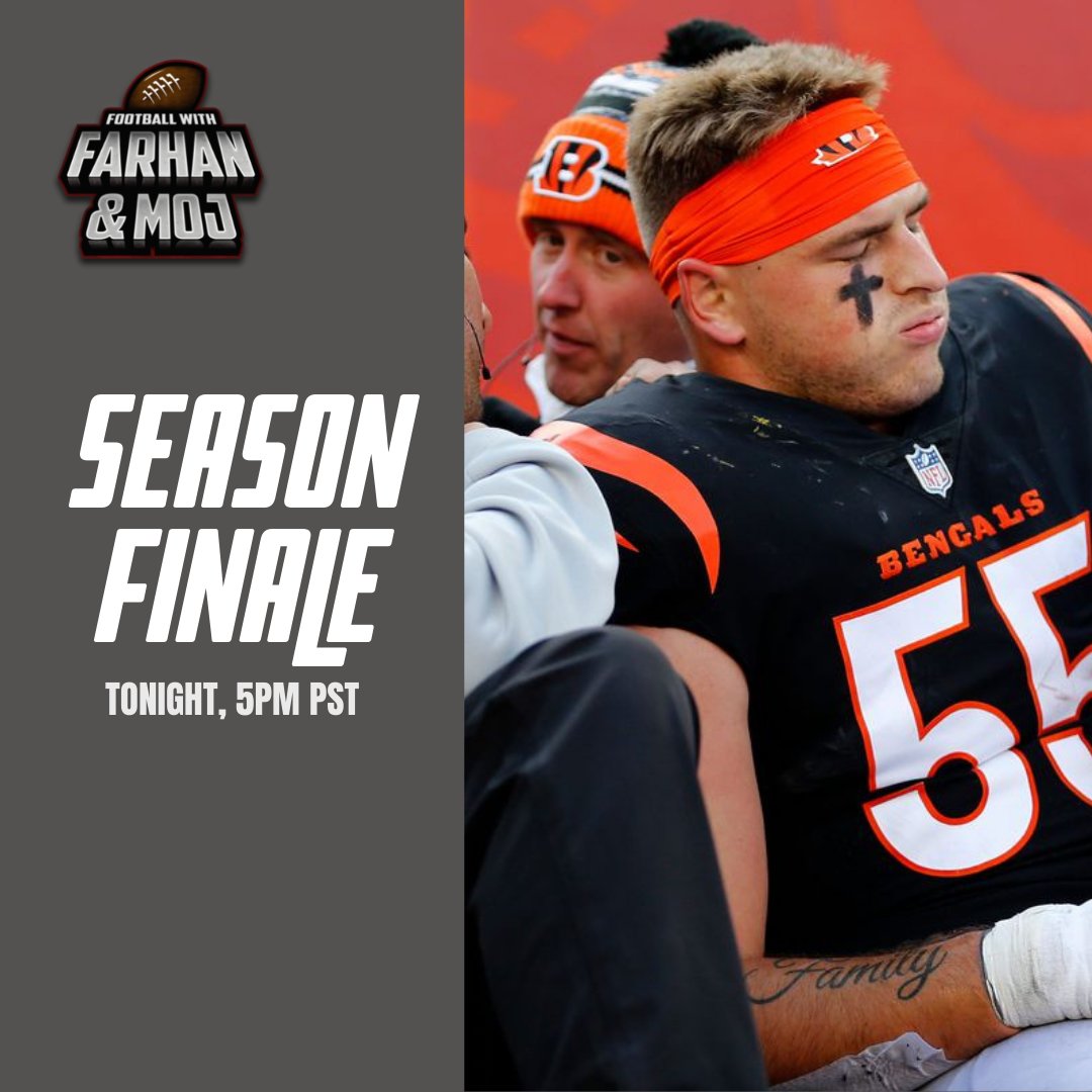 What does the future hold for the <a href="/Bengals/">Cincinnati Bengals</a>? They guys talk about this and much more in the final episode of the season, today at 5pm PST on farhanandmoj.com. #NFL #AFC #SuperBowl #podcast <a href="/FarhanLaljiTSN/">Farhan Lalji</a> <a href="/The_Real_Moj/">Bob “The Moj” Marjanovich</a> <a href="/HubcastMedia/">Hubcast Media</a>