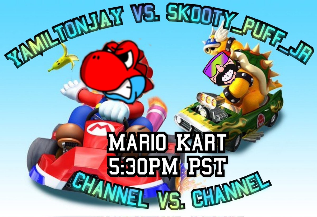 micropeener's tweet image. My friend @YamiltonJay wants the smoke! We got smoke 😤😤 

Channel vs channel Mario kart tonight! 

Twitch.tv/skooty_puff_jr