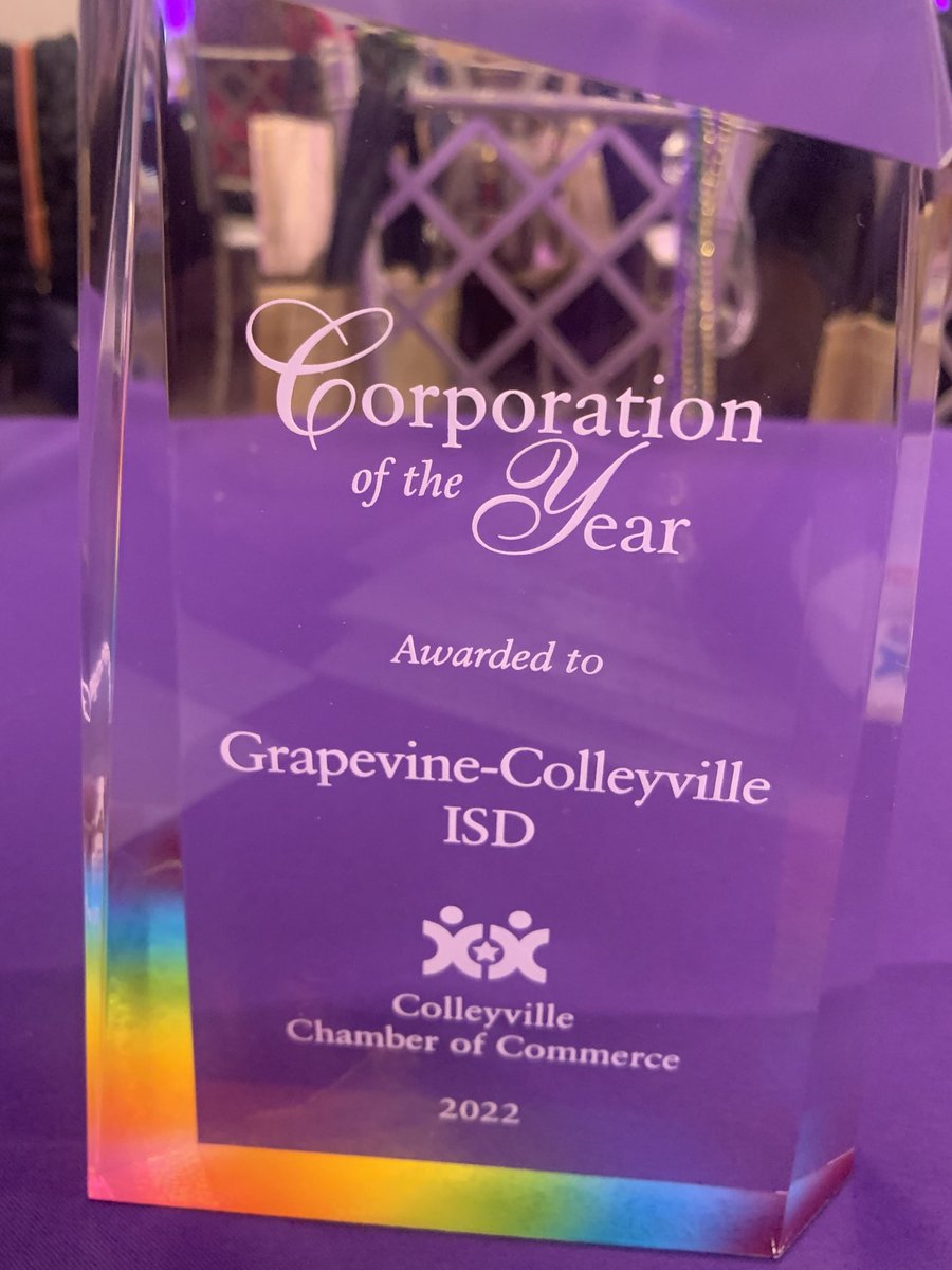 robinryan_gcisd's tweet image. In a tribute to our staff and students, the ⁦@CVchamberTX⁩ named @GCISD the 2021 Corporation of the year! #WeAreGCISD