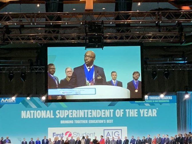 MoAESP's tweet image. Just in! Dr.Curtis Cain from Wentzville School District has been named the National Superintendent of the Year! Congratulations @DrCainWSD from your friends and colleagues at MAESP @moaesp @MASALeaders