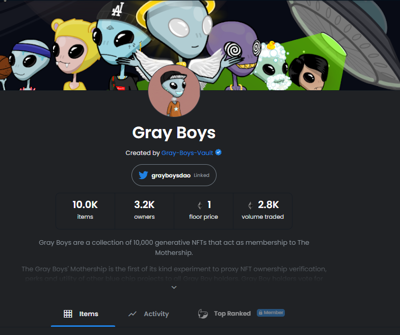 CarterBogie11's tweet photo. LETS GO!!! @grayboysdao hit 1 eth just now! Great Dev team and a great project. This is just a start! https://t.co/XTgZvj5PB0
