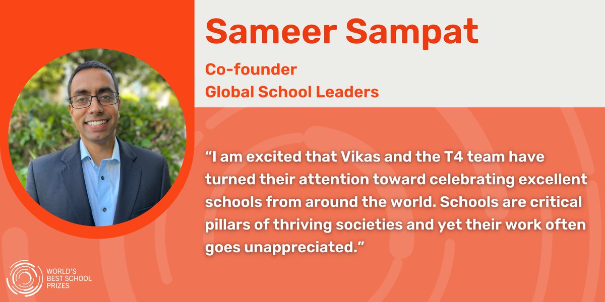 Delighted to be part of the Judging Academy of the World’s Best School Prizes, and calling all #schools to apply!

Last days to submit your application. Don’t miss out - apply by March 1st: worldsbestschool.org

#StrongSchools <a href="/BestSchoolPrize/">World's Best School Prizes</a> <a href="/T4EduC/">T4 Education</a> <a href="/VikasPota/">Vikas Pota</a>