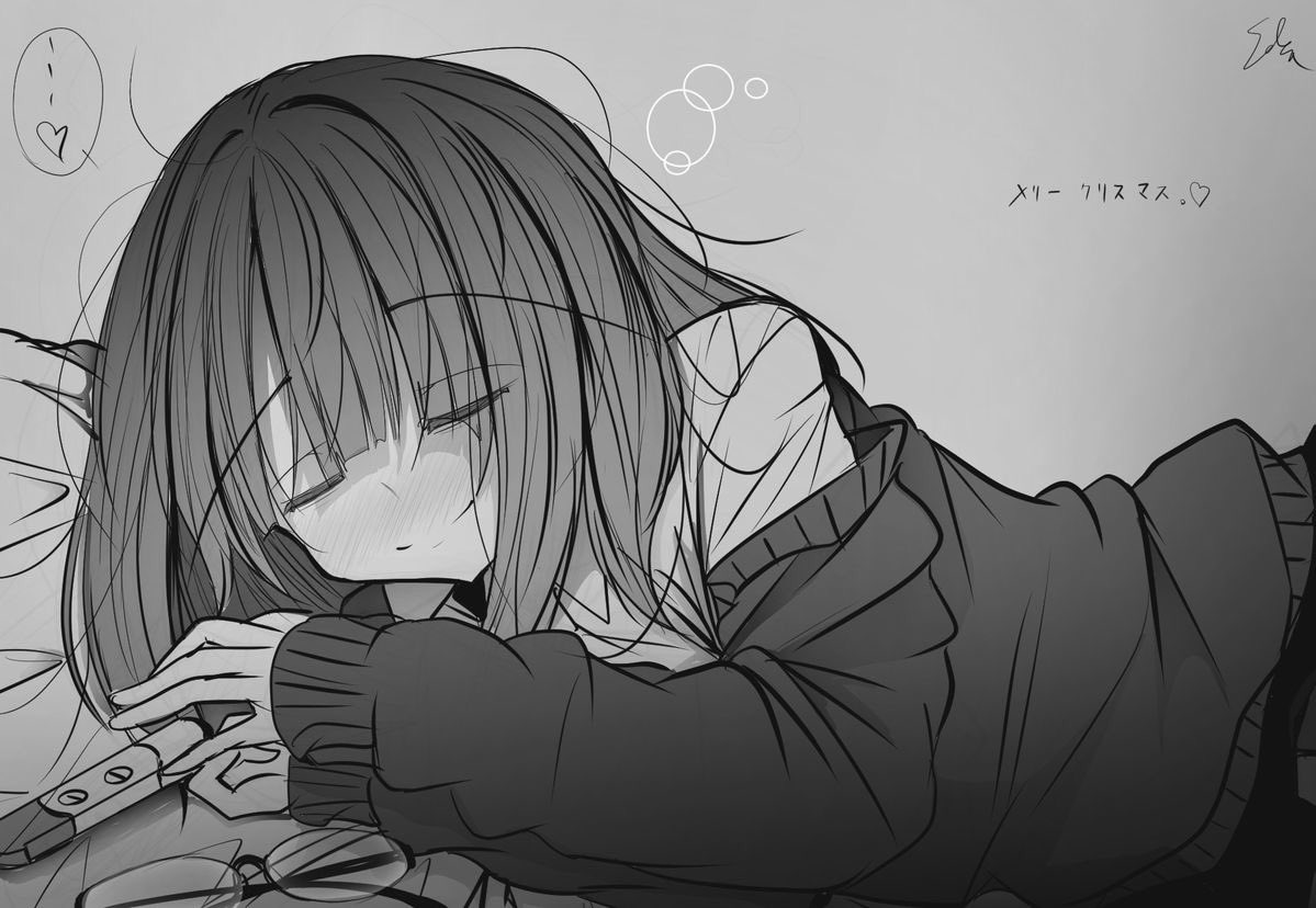 “Mmm..so sleepy..” I said hugging a pillow as I yawned “mm…”