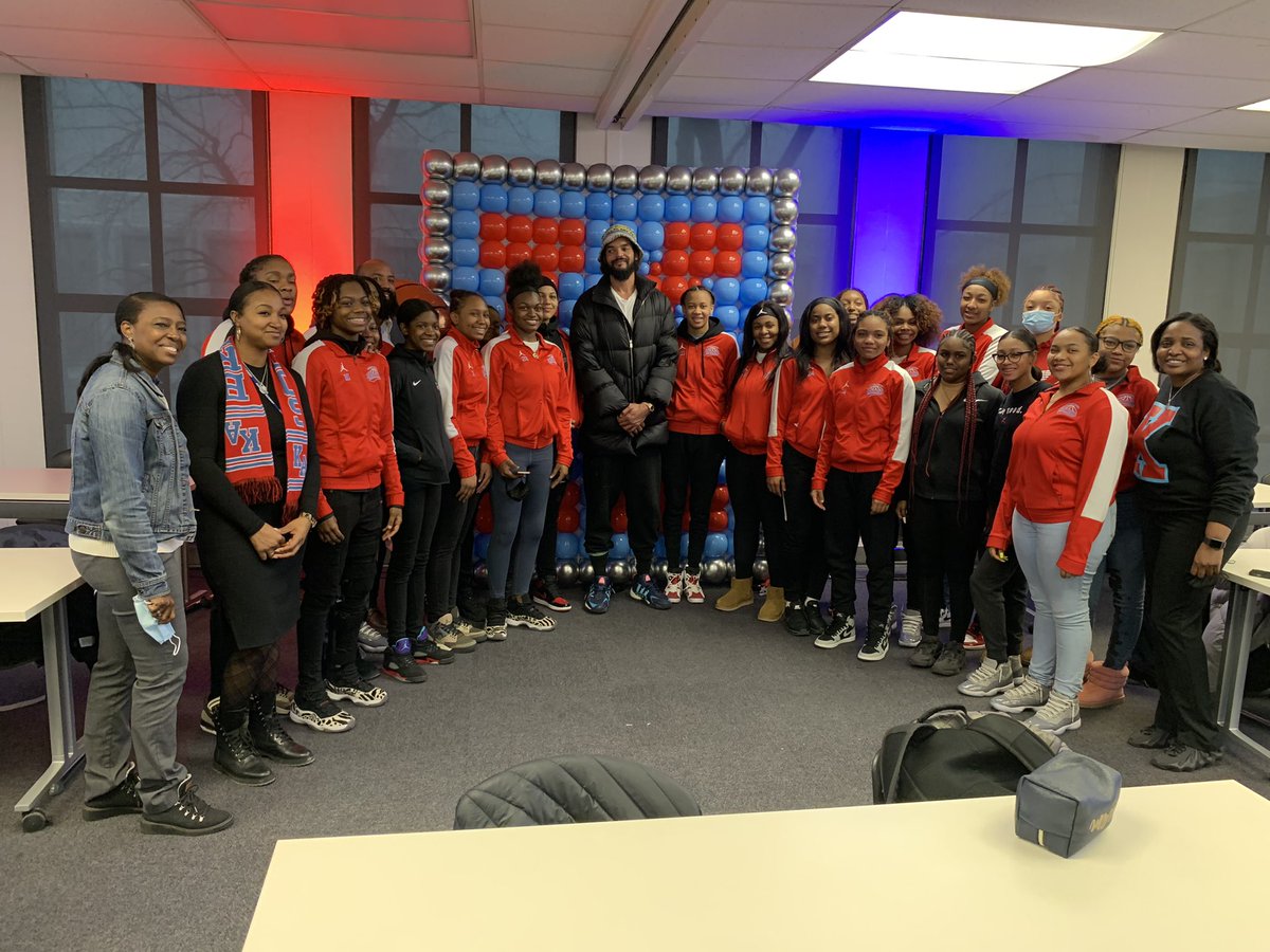 BroncoSociety's tweet photo. Thank you to @JoakimNoah and @bullscommunity for coming out and speaking to our girls basketball team (@BleedGbb) your words were very inspiring and a big motivation leading into the state playoffs! #HorsePower https://t.co/27zmmJKQJa