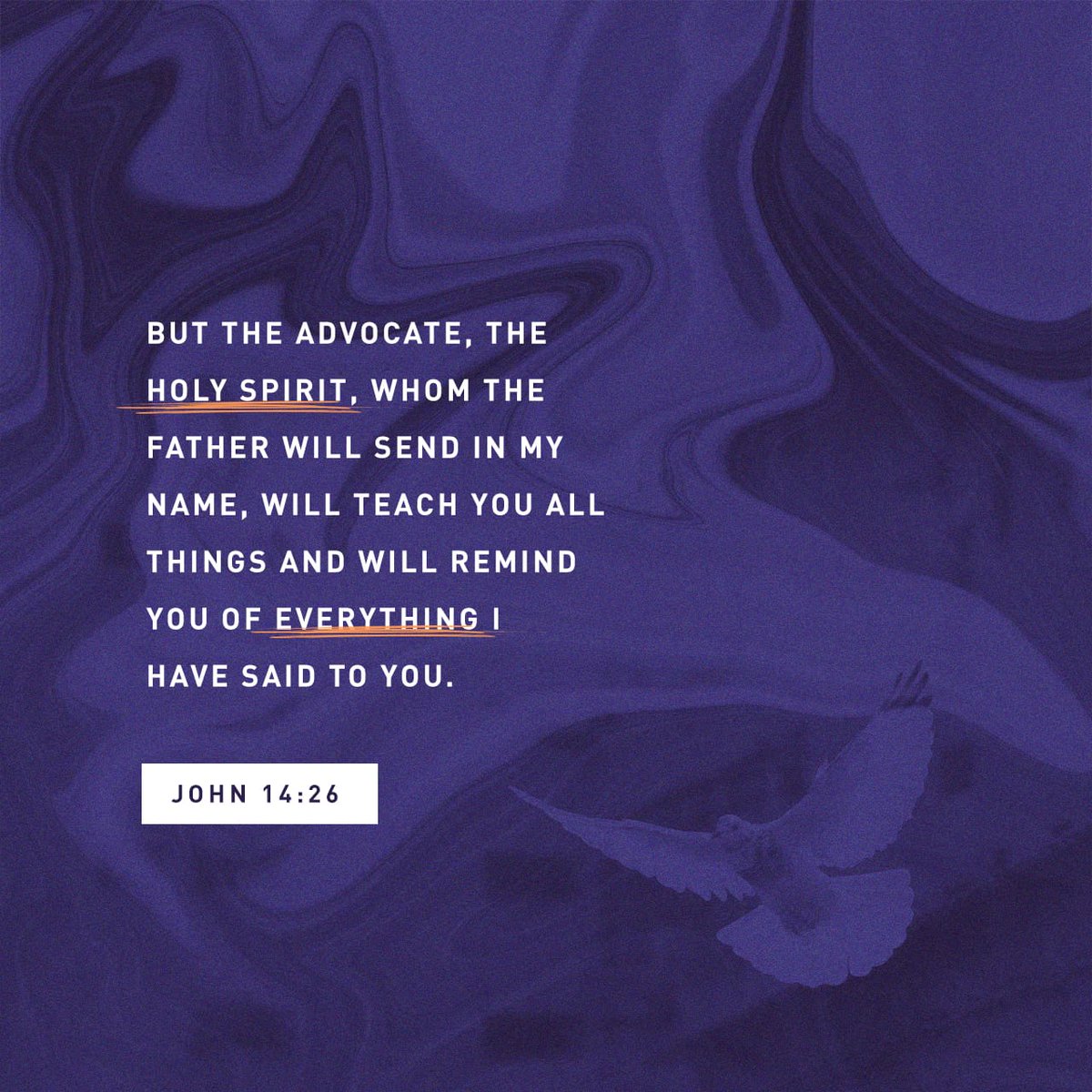 SirCoachV's tweet photo. But the Advocate, the Holy Spirit, whom the Father will send in my name, will teach you all things and will remind you of everything I have said to you.
John 14:26 NIV

https://t.co/7lazsGv9ik https://t.co/mQsRlQGpbC