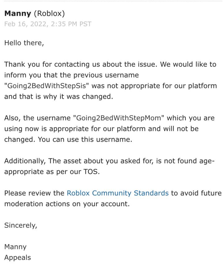 CV10K on X: Sent by a friend. Roblox customer support employee Manny is  Based #Roblox #CustomerService #Chad  / X