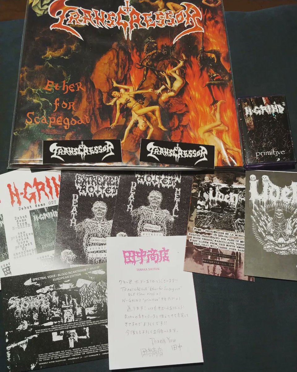 sunaneko666's tweet photo. 例の田中商店から届きましたわん🤘
手紙が良いよねこういうの　#ngrind #transgressor https://t.co/1icQs7vslo