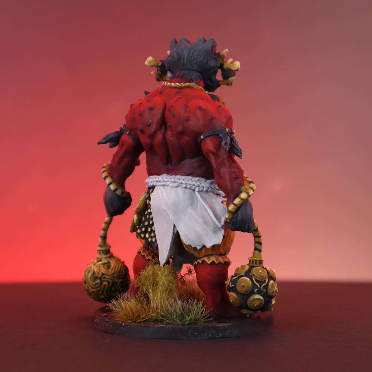 Oni of Blood seems like a reasonable fellow don’t you think?
Another one of Sara’s paint jobs!

~Tiago

#oni 
#yokai
#shinto
#paintingminiatures
#paintingboardgames 
#nmm
#cmongames
#alwaysvallejo
#redgrassgames
#gamersgrass 

@CMONGames 
@vallejocolors 
@RedgrassGames