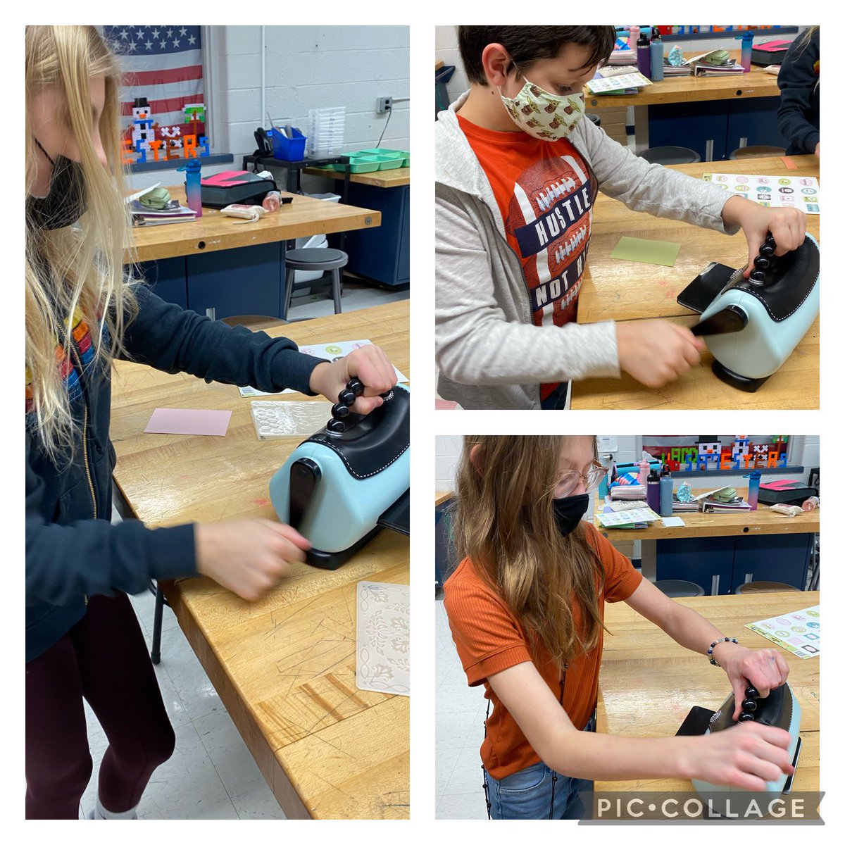 Learning about embossing during our card making class on Thrilling Thursday🙂#cardmakers  #creative #wbms
