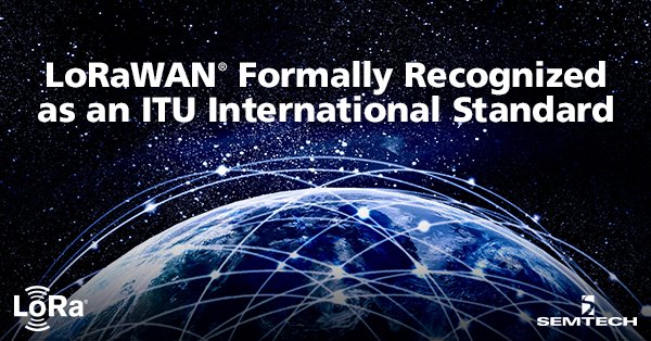 SemtechCorp's tweet image. In December, the United Nations specialized agency, International Telecommunication Union (@ITU), officially approved #LoRaWAN for low power wide area networking on a global scale. Read more about it and its impact on #smartcities/homes: hubs.la/Q013y6560 @LoRaAlliance