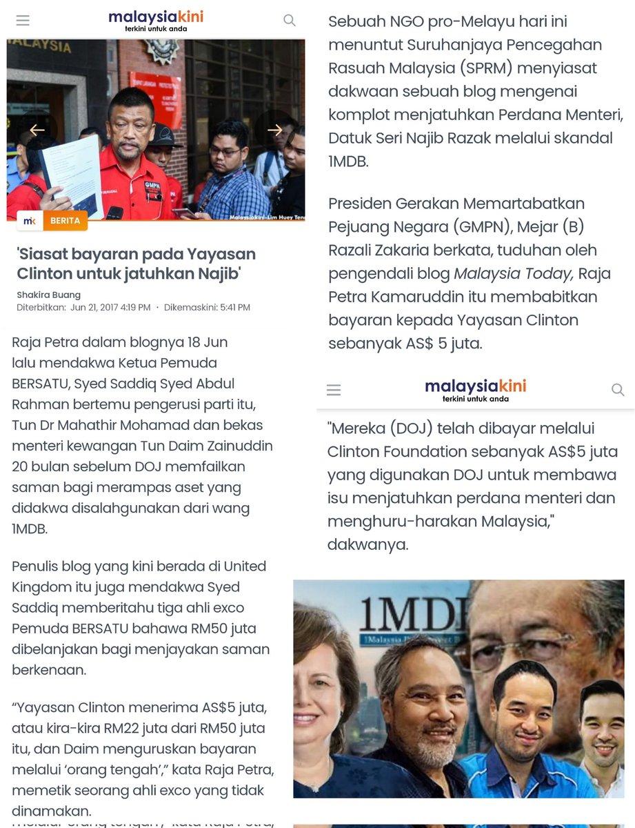 CybillSaf's tweet photo. @Ayahanda_MD @chedetofficial @MuhyiddinYassin @umnoonline @Alamurni @bossku_team @irwanserigar @fikhwanBait @Bossbm17 @RenoFirdaus7 @1rmf5 @zlk69 Kebetulan pula DOJ dibayar melalui Yayasan Clinton untuk jatuhkan DS Najib.... https://t.co/vTVL0e1EOJ
