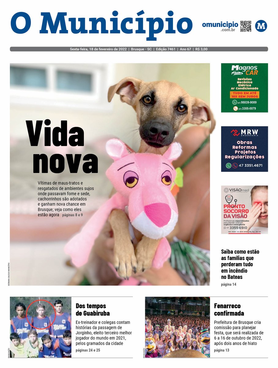 omunicipiobru's tweet photo. Bom dia! Esta é a capa de #OMunicipio desta sexta-feira. 🗞️
➡️ Assine e receba o jornal em casa ou no trabalho: https://t.co/HAFpIGXBVL ou (47) 3351-1980.
#JornalOMunicipio #Jornalismo #Brusque #BrusqueSC #Guabiruba #Botuvera #SaoJoaoBatista #NovaTrento https://t.co/coMOy41riv