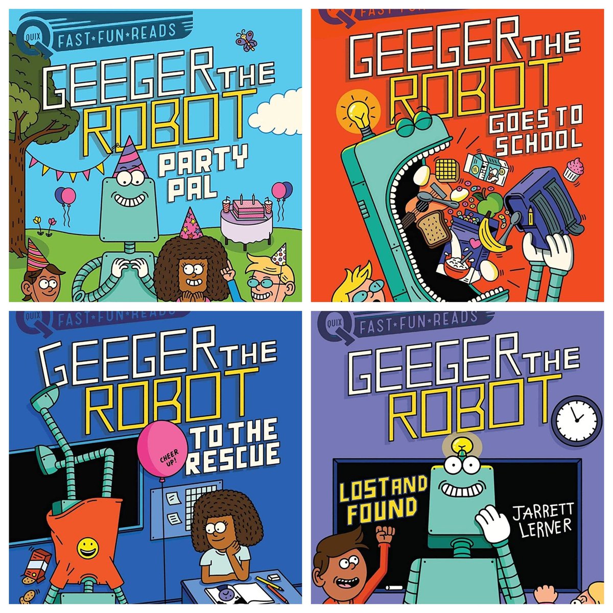 It's Random Acts of Kindness Day! I'd like to celebrate by giving away a set of Jarrett's early chapter book series Geeger to a lucky teacher or librarian. Just like this post, RT and follow <a href="/Jarrett_Lerner/">Jarrett Lerner</a> by 2-22-22 (Party Pal's release date) for a chance to win. (US only)