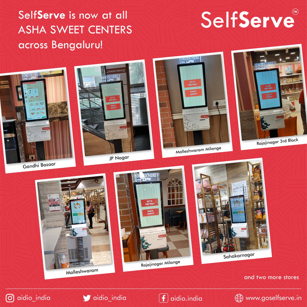 aidio_india's tweet photo. SelfServe is now at all @AshaSweetCenter stores across #bengaluru 
#madeinindia #makeinindia https://t.co/G9LMcNHgA1
