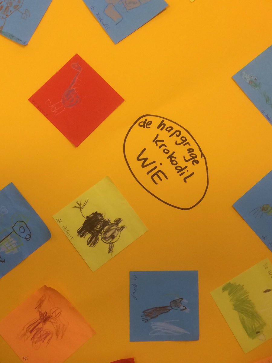 Groep 2 van de Schaapskooi uit <a href="/gem_Oldebroek/">Gemeente Oldebroek</a> maakt komende weken gebruik van de leskist ‘Mindmappen met kleuters’ van @BiebNoordVeluwe. Na het voorlezen van het prentenboek ‘de hapgrage krokodil’ tekenden de kinderen WIE er in het verhaal voorkwamen.