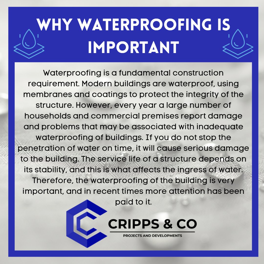 AlpineConstruc4's tweet image. Waterproofing is a fundamental part of a building. 
Here's why... 
 
#brickwork #plasterwork #wetworks #construction #teamwork #crippsandcoprojects #cement #newhome #buildingyourvisions #waterproofing