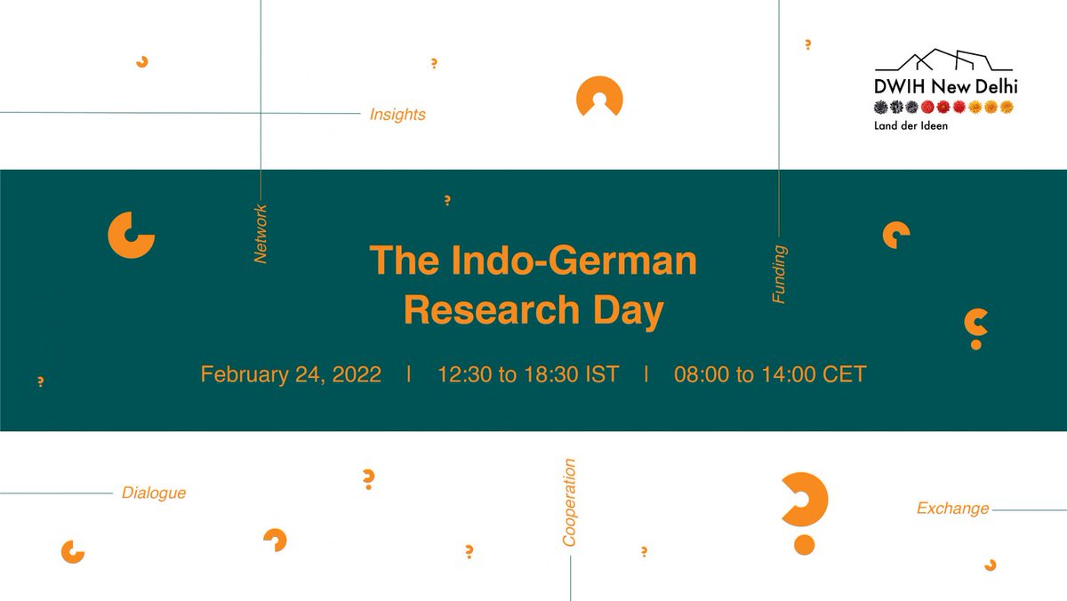 The #IndoGermanResearchDay will be taking place on 24 February 2022, 8 - 14:00 (CET). Register here  and boost your research career  👉 ow.ly/gcUu50HWfnF @DWIH_NewDelhi