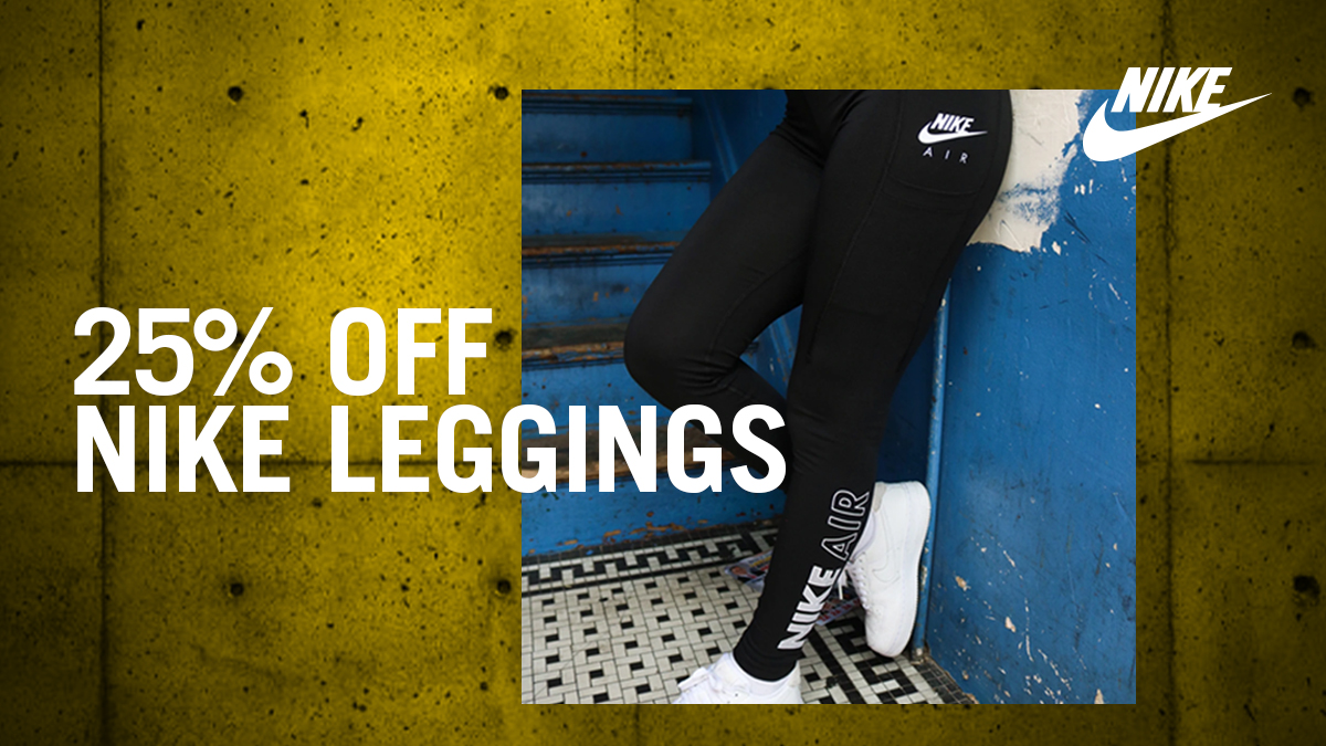 sportscene on X: ⚠️ Limited time only - 25% off Nike Leggings ⚠️ Shop  in-store, online:  or on our mobi app & take 25% off  selected women's Nike leggings. Discount automatically