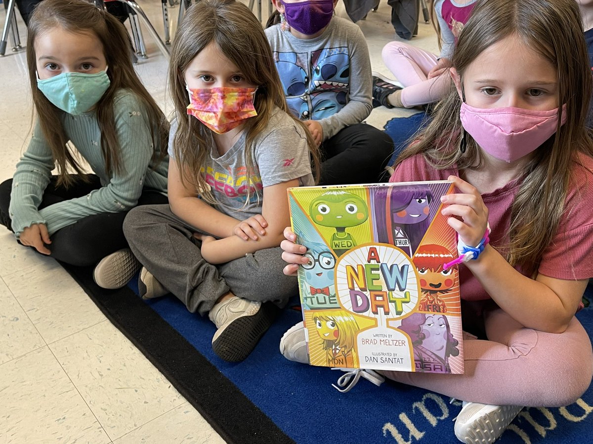 AndrewBuchheit's tweet photo. I enjoyed read A New Day to students today. @bradmeltzer @dsantat The students enjoyed it. My favorite day “Dogs eating Corn Chips” Day. #TimberwolvesREAD #TimberwolvesROCK https://t.co/VQIDPTeQwl