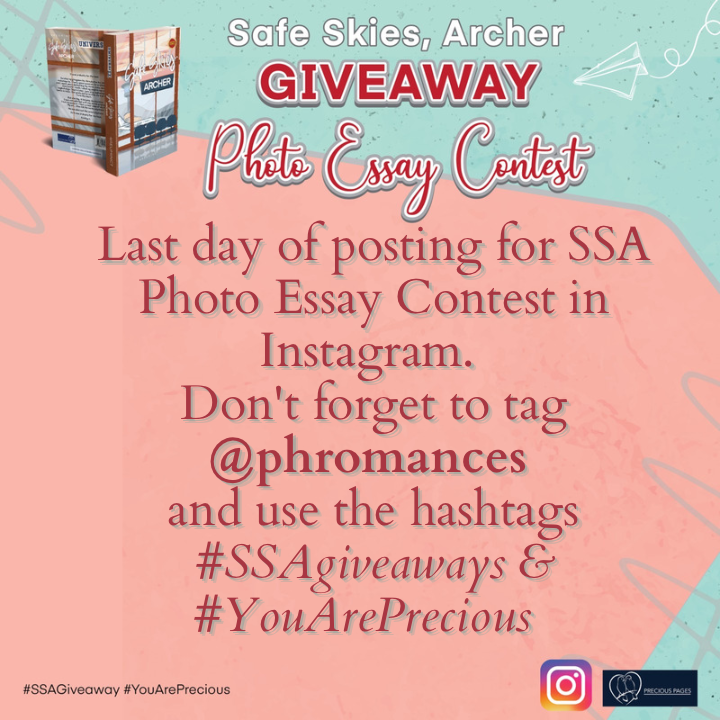 PHRBooks's tweet photo. Humabol na upang magkaroon ka ng chance para manalo ng “Safe Skies, Archer” book!🎉
Last day of posting today guys!📚
#ssagiveaway #youareprecious #preciouspages https://t.co/VnxdgjNQLQ