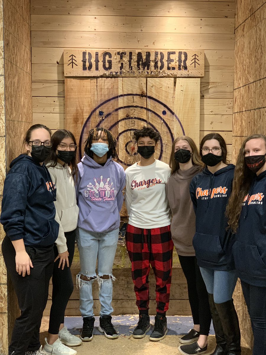 A little de-stresser &amp; team bonding this evening! Who knew bowlers made such good axe throwers?!? 🎳🪓🎳🪓
