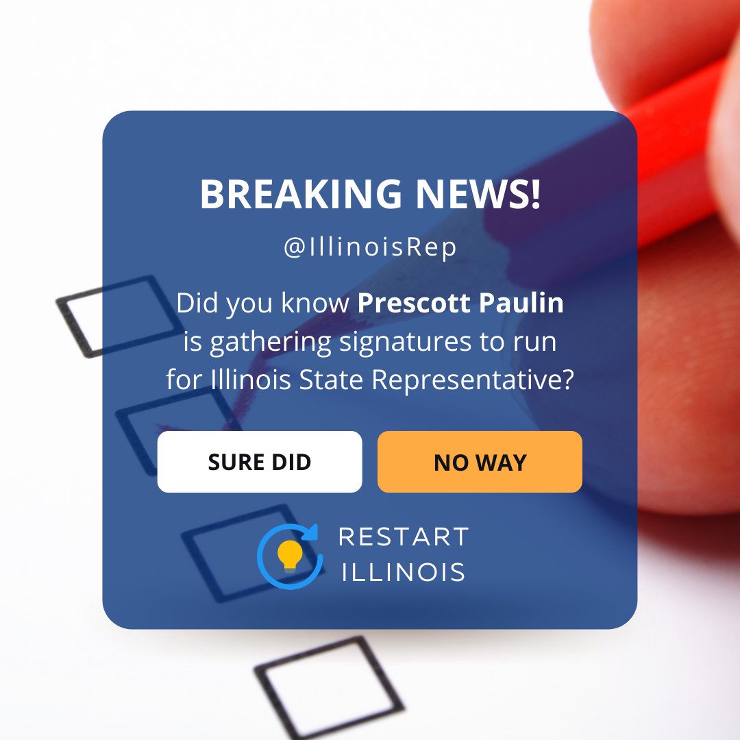 IllinoisRep's tweet photo. I am running for Illinois State Representative in the 96th District!  I'm knocking on doors to gather signatures needed to begin this journey.  If given the opportunity, I look forward to serving to help improve our economy, retain our jobs, and improve quality of life. https://t.co/Ims3hM1d4X