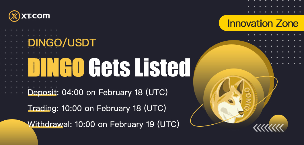 XTexchange's tweet photo. #XTexchange will list DINGO @dingocoincrypto in the Innovation Zone under DINGO/USDT trading pair.
✅Deposit: 04: 00 on Feb 18 (UTC)
✅Trading: 10: 00 on Feb 18 (UTC)
✅Withdrawal: 10: 00 on Feb 19 (UTC)
#DINGO
Details:
https://t.co/cUPbABZq3H https://t.co/V322n4SzKc